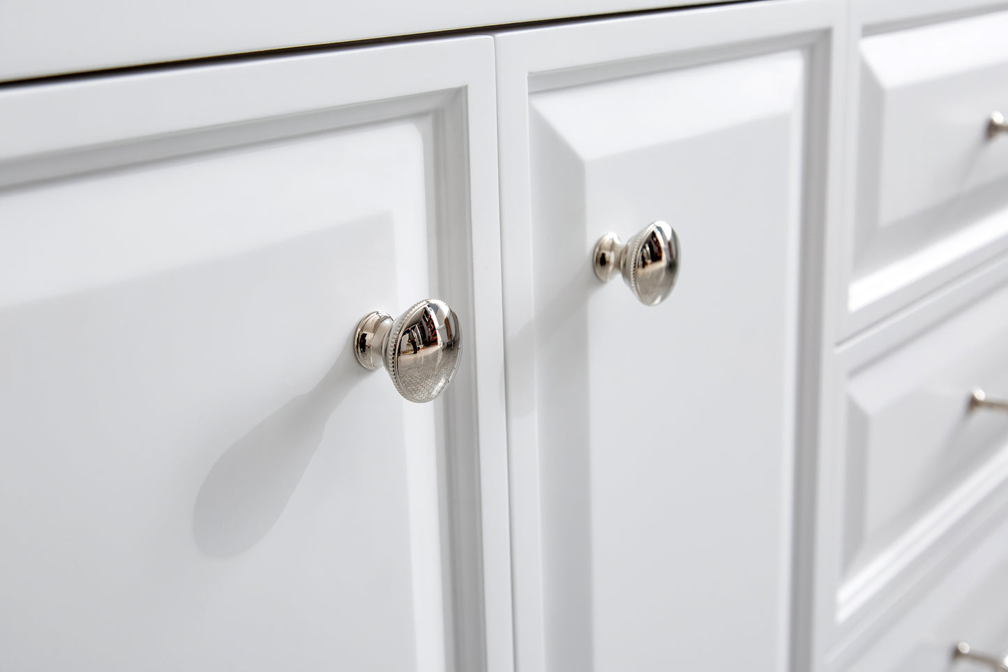 72" Palace Collection Quartz Carrara Bathroom Vanity Set, Mirror in Polished Nickel (PVD) Finish