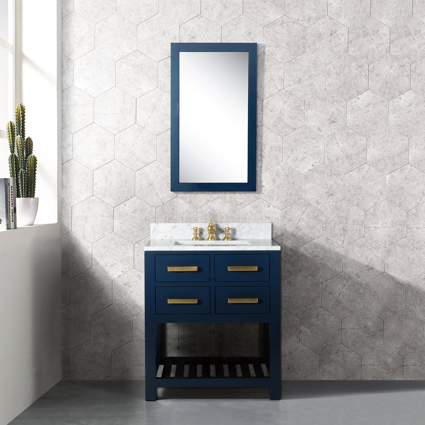 30 Inch Single Sink Bathroom Vanity With Faucet And Mirror From The Madalyn Collection