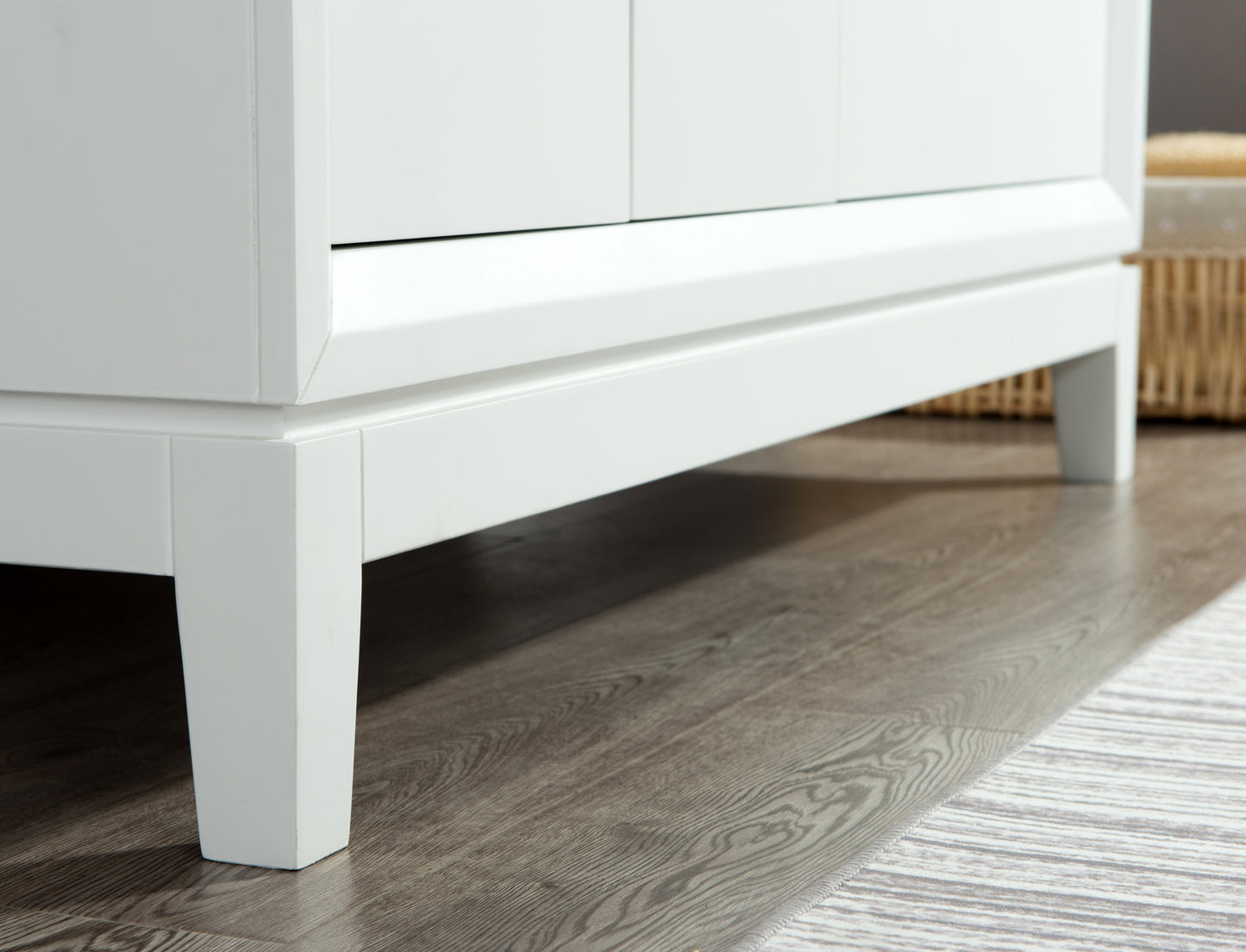 Elizabeth 48-Inch Single Sink Carrara White Marble Vanity In Pure White set