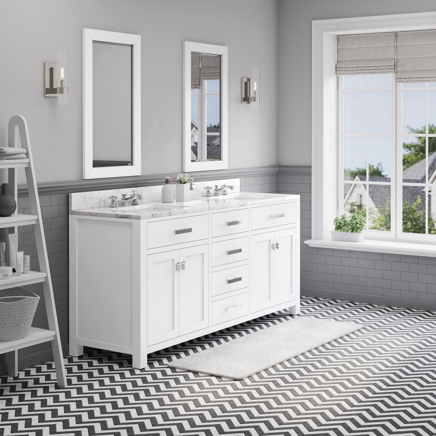 72 Inch Double Sink Bathroom Vanity set. The Madison Collection