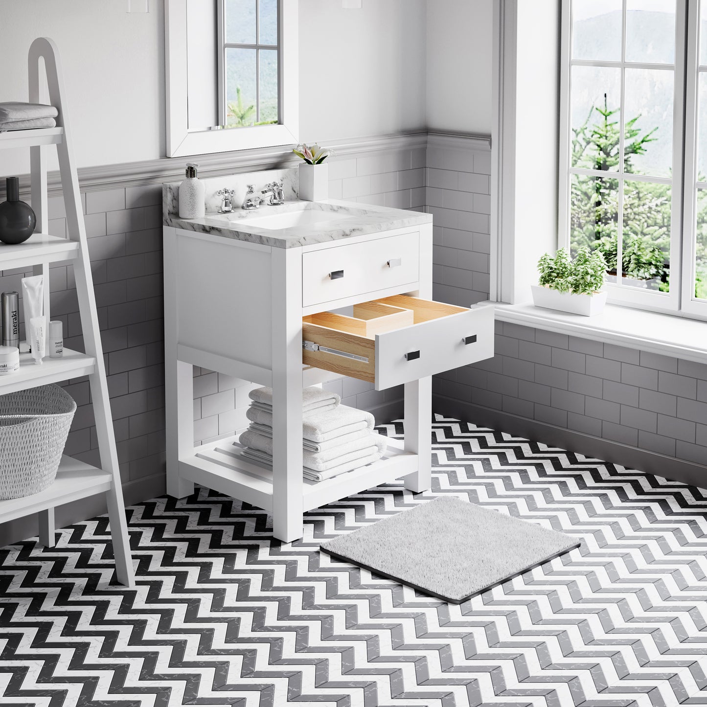 24 Inch Single Sink Bathroom Vanity set. The Madalyn Collection