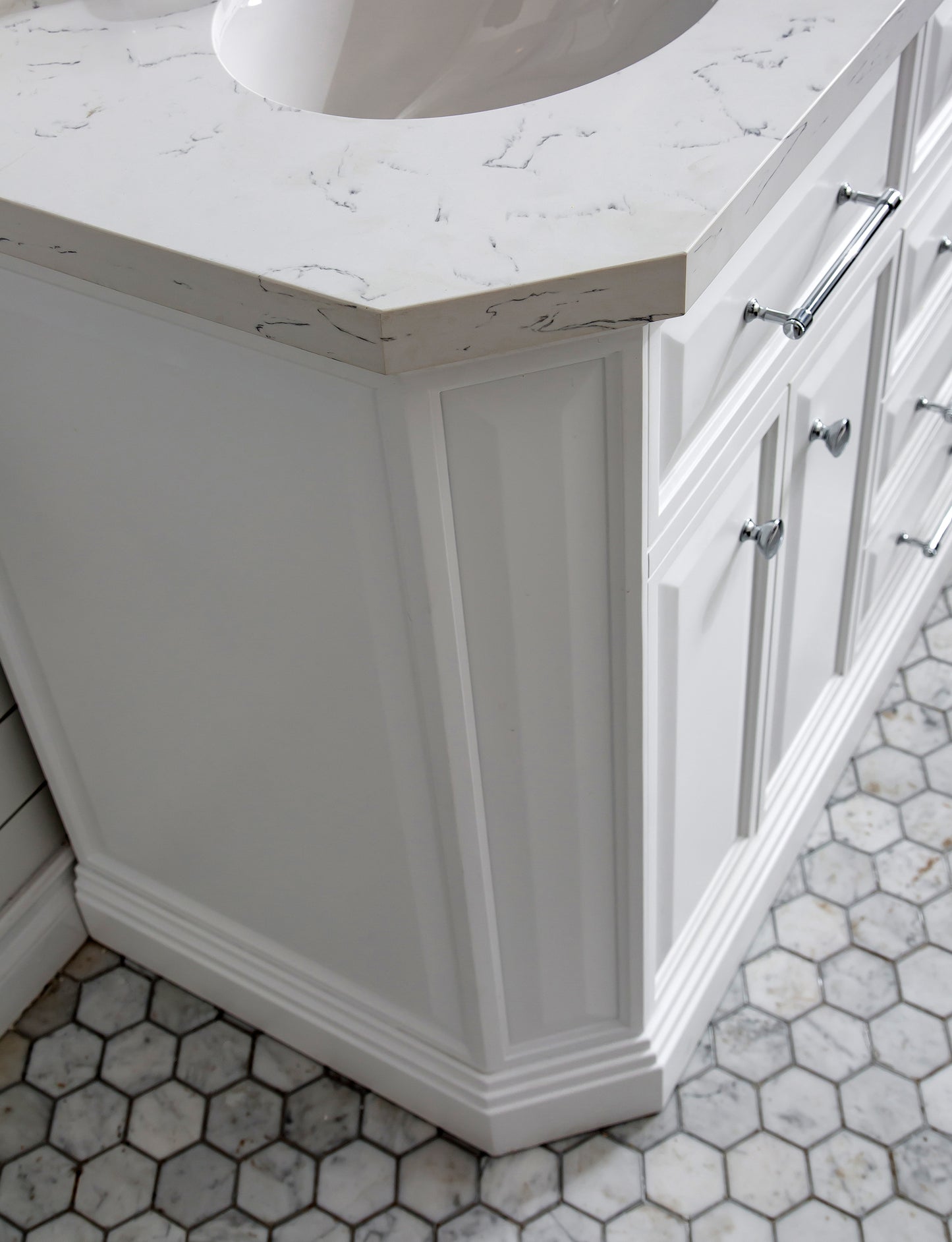 60" Palace Collection Quartz Carrara Bathroom Vanity Set