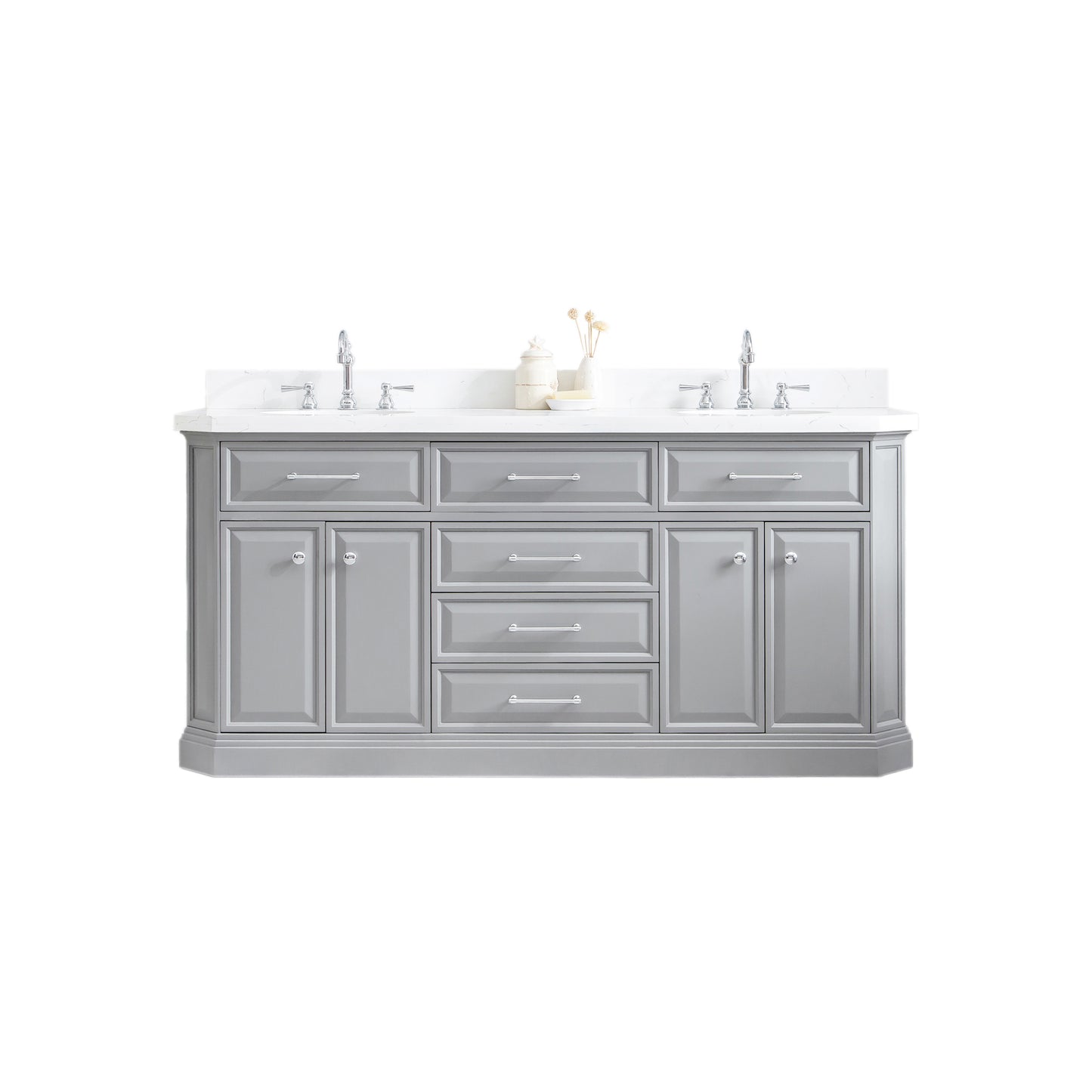 72" Palace Collection Quartz Carrara Multi Color Bathroom Vanity Sets