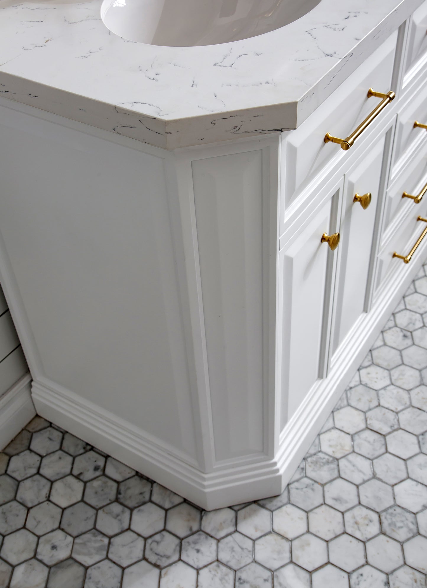 60" Palace Collection Quartz Carrara Bathroom Vanity Sets