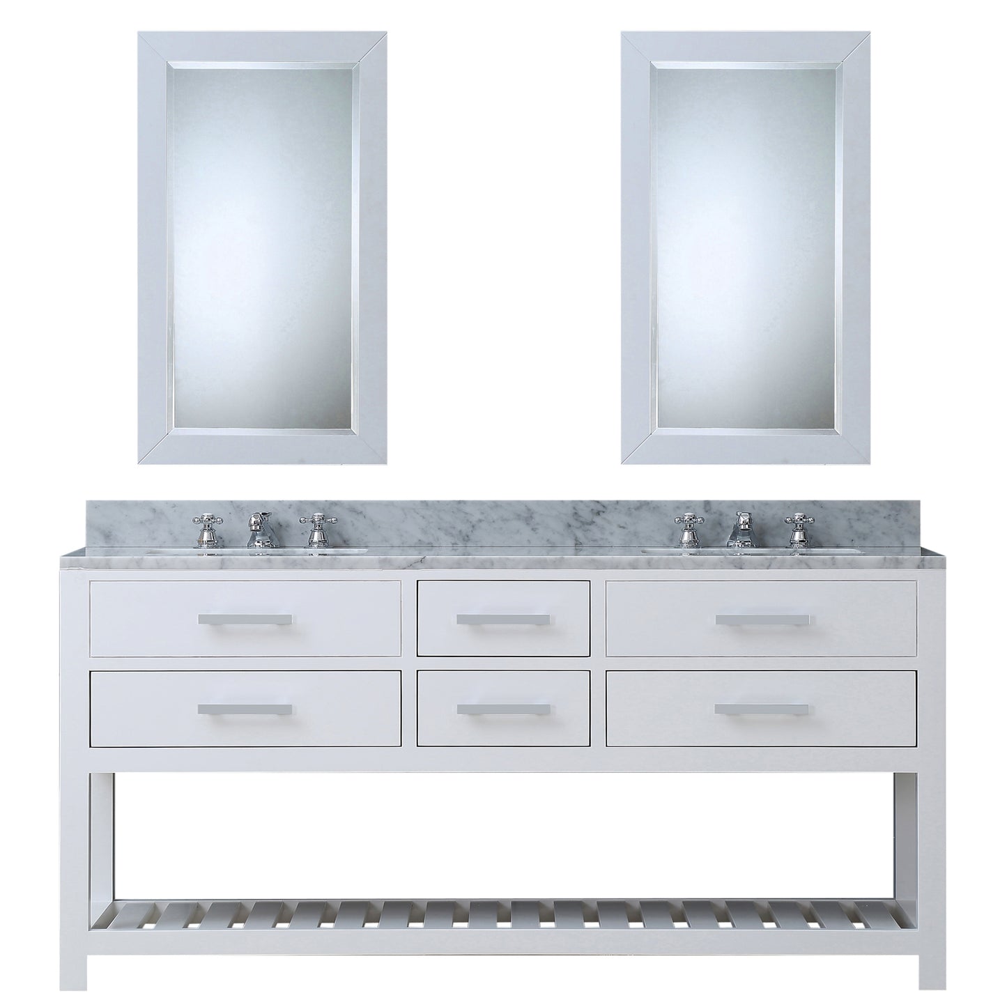 72 Inch Double Sink Bathroom Vanity With Mirror And Faucet From The Madalyn Collection