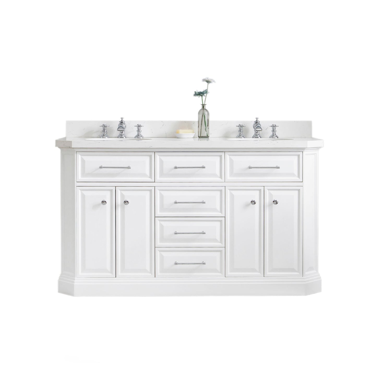 60" Palace Collection Quartz Carrara Bathroom Vanity Sets
