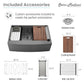Tourner 33" x 22" Stainless Steel, Single Basin, Farmhouse Kitchen Workstation Sink with Apron in Multi Colors