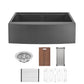Tourner 33" x 22" Stainless Steel, Single Basin, Farmhouse Kitchen Workstation Sink with Apron in Multi Colors