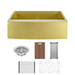 Tourner 33" x 22" Stainless Steel, Single Basin, Farmhouse Kitchen Workstation Sink with Apron in Multi Colors