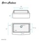 Rivage 33" x 21" Stainless Steel, Single Basin, Farmhouse Kitchen Sink with Apron in Multi Color