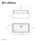 Rivage 30" x 21" Stainless Steel, Single Basin, Farmhouse Kitchen Sink with Apron in Multi Colors