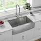 Tourner 30" x 21" Stainless Steel, Single Basin, Farmhouse Kitchen Sink with Apron