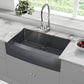 Rivage 36" x 21" Stainless Steel, Single Basin, Farmhouse Kitchen Sink with Apron in Multi Colors