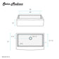 Rivage 36" x 21" Stainless Steel, Single Basin, Farmhouse Kitchen Sink with Apron in Multi Colors