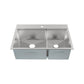 Ravi Dual Basin 33 x 22 Topmount Kitchen Workstation Sink