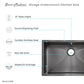 Rivage 30 x 18 Stainless Steel, Single Basin, Undermount Kitchen Sink, Multi Colors