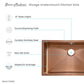 Rivage 30 x 18 Stainless Steel, Single Basin, Undermount Kitchen Sink, Multi Colors