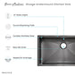 Rivage 32 x 19 Stainless Steel, Single Basin, Undermount Kitchen Sink, Multi Colors
