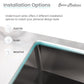 Rivage 32 x 19 Stainless Steel, Single Basin, Undermount Kitchen Sink, Multi Colors