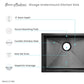 Rivage 23 x 18 Stainless Steel, Single Basin, Undermount Kitchen Sink, in Multi colors