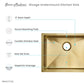 Rivage 23 x 18 Stainless Steel, Single Basin, Undermount Kitchen Sink, in Multi colors