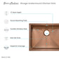 Rivage 23 x 18 Stainless Steel, Single Basin, Undermount Kitchen Sink, in Multi colors