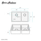 Rivage 33" x 20" Dual Basin, Undermount Kitchen Sink in Multi Colors
