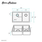 Rivage 33" x 20" Dual Basin, Undermount Kitchen Sink in Multi Colors