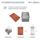 Rivage 15 x 19 Single Basin Undermount Kitchen Workstation Sink