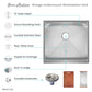 Rivage 22 x 19 Single Basin Undermount Kitchen Workstation Sink