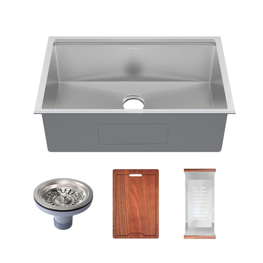 Rivage 32 x 19 Single Basin Undermount Kitchen Workstation Sink