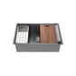 Tourner 30" x 19" Stainless Steel, Single Basin, Undermount Kitchen Workstation Sink in Multi Colors