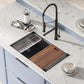 Tourner 30" x 19" Stainless Steel, Single Basin, Undermount Kitchen Workstation Sink in Multi Colors