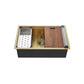 Tourner 30" x 19" Stainless Steel, Single Basin, Undermount Kitchen Workstation Sink in Multi Colors