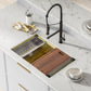 Tourner 30" x 19" Stainless Steel, Single Basin, Undermount Kitchen Workstation Sink in Multi Colors