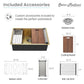 Tourner 30" x 19" Stainless Steel, Single Basin, Undermount Kitchen Workstation Sink in Multi Colors