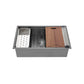 Tourner 32" x 19" Stainless Steel, Single Basin, Undermount Kitchen Workstation Sink in Multi Colors