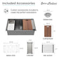 Tourner 32" x 19" Stainless Steel, Single Basin, Undermount Kitchen Workstation Sink in Multi Colors