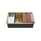 Tourner 32" x 19" Stainless Steel, Single Basin, Undermount Kitchen Workstation Sink in Multi Colors