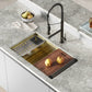 Tourner 32" x 19" Stainless Steel, Single Basin, Undermount Kitchen Workstation Sink in Multi Colors