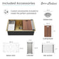 Tourner 32" x 19" Stainless Steel, Single Basin, Undermount Kitchen Workstation Sink in Multi Colors