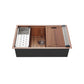 Tourner 32" x 19" Stainless Steel, Single Basin, Undermount Kitchen Workstation Sink in Multi Colors