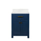 Madison 24-Inch Single Sink Carrara White Marble Vanity In Monarch Blue set