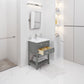 24 Inch MDF Single Bowl Ceramics Top Vanity with U shape Drawer. VIOLA Collection