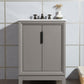 Elizabeth 24-Inch Single Sink Carrara White Marble Vanity In Cashmere Grey set