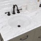 60 Inch Grizzle Grey Double Sink Bathroom Vanity set With Carrara White Marble Counter Top. ABERDEEN Collection
