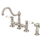 Bridge Style Kitchen Faucet with Side Spray.