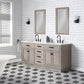 72 In. Double Sink Marble Countertop Vanity Oak with Faucets and Mirrors, Chestnut collection