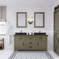 72 Inch Grizzle Grey Double Sink Bathroom Vanity sets With Blue Limestone CounterTop. ABERDEEN Collection