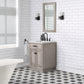 24 In. White Marble oak Vanity, Faucet and Mirror, Chestnut collection